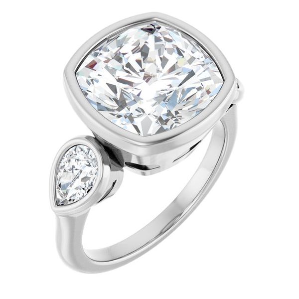 Bezel-Set Three-Stone Engagement Ring