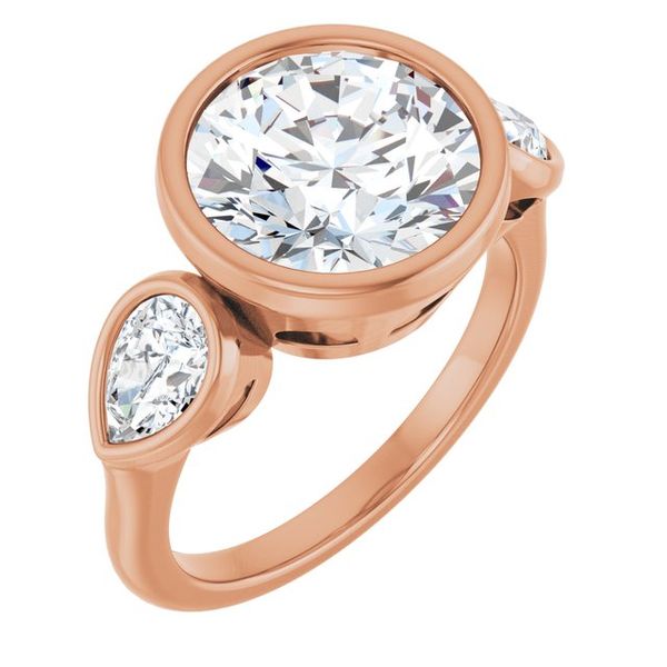 Bezel-Set Three-Stone Engagement Ring