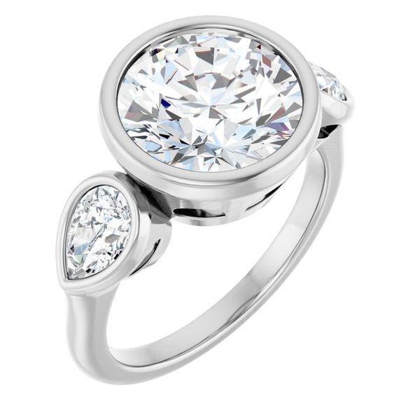 Bezel-Set Three-Stone Engagement Ring