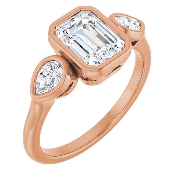 Bezel-Set Three-Stone Engagement Ring