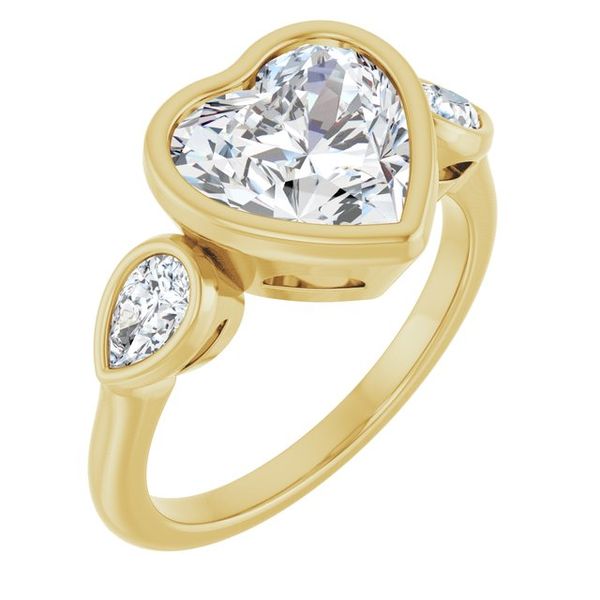 Bezel-Set Three-Stone Engagement Ring