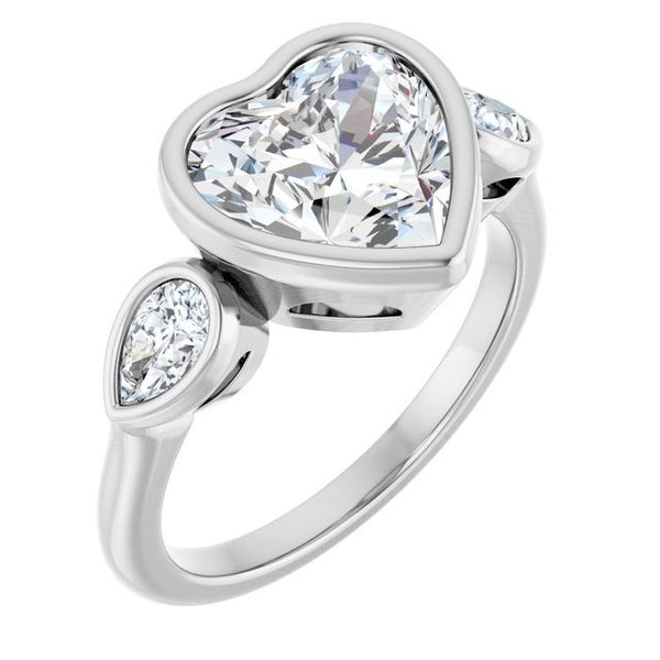 Bezel-Set Three-Stone Engagement Ring