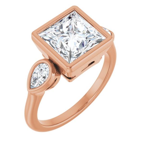 Bezel-Set Three-Stone Engagement Ring