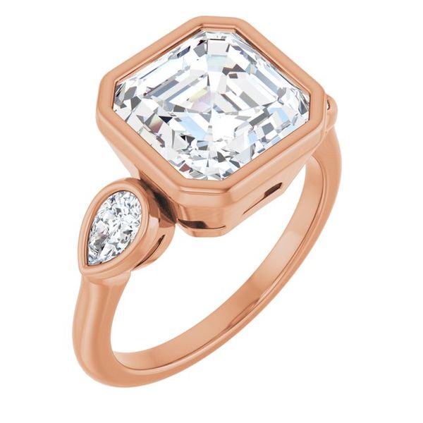 Bezel-Set Three-Stone Engagement Ring
