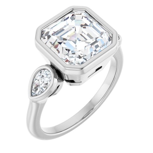 Bezel-Set Three-Stone Engagement Ring