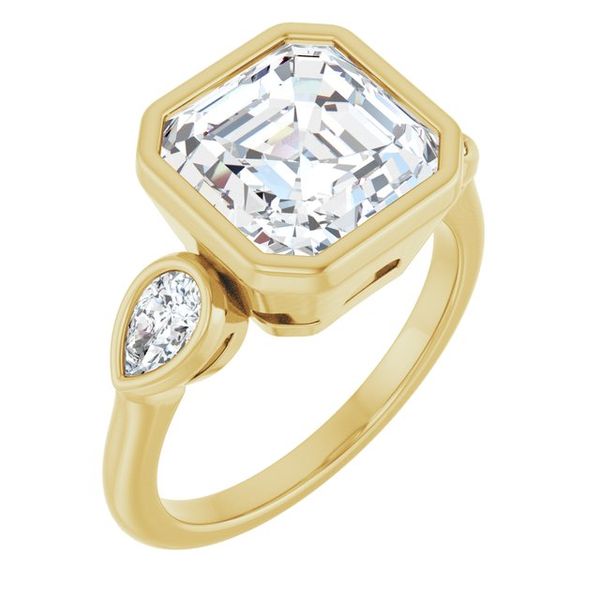 Bezel-Set Three-Stone Engagement Ring