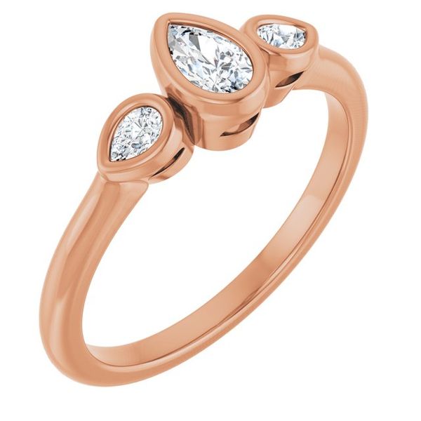 Bezel-Set Three-Stone Engagement Ring