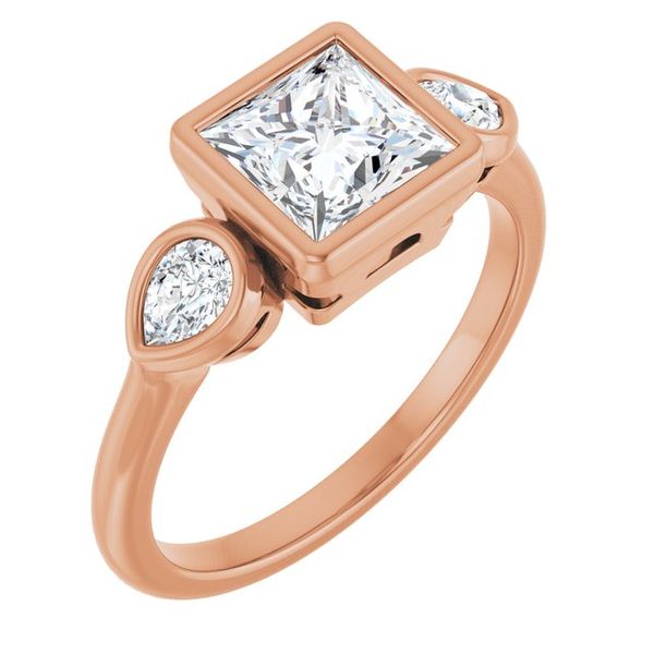 Bezel-Set Three-Stone Engagement Ring