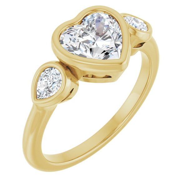 Bezel-Set Three-Stone Engagement Ring