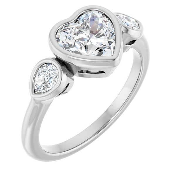 Bezel-Set Three-Stone Engagement Ring