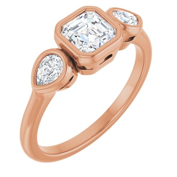 Bezel-Set Three-Stone Engagement Ring