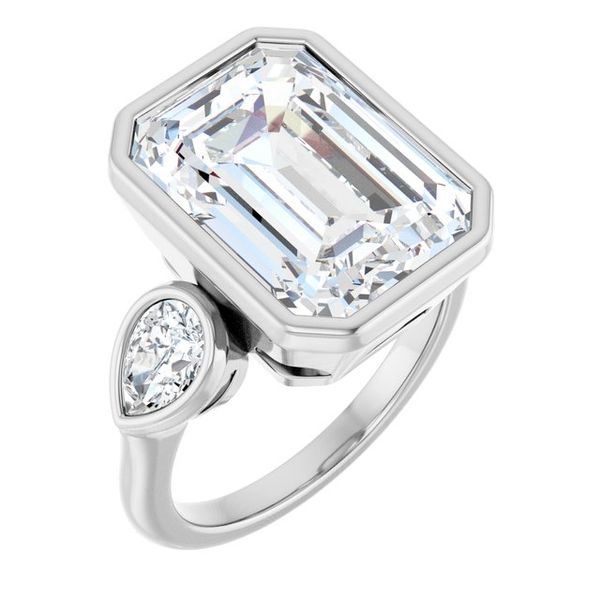 Bezel-Set Three-Stone Engagement Ring