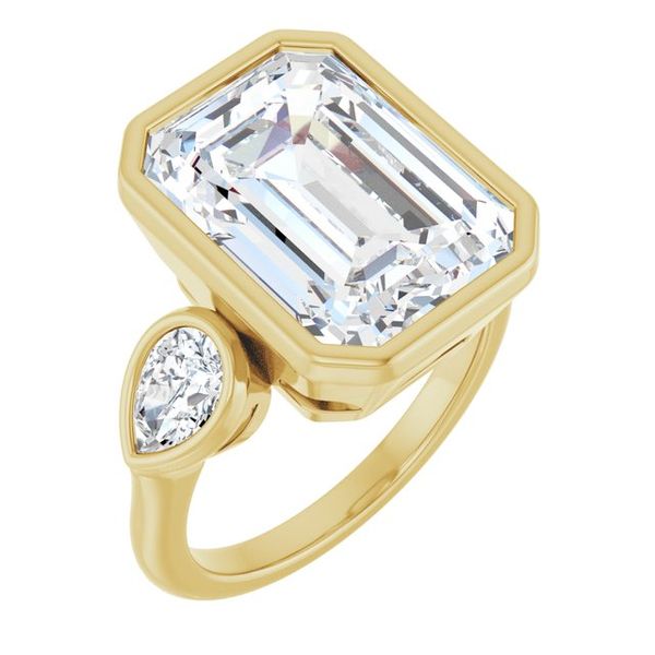 Bezel-Set Three-Stone Engagement Ring