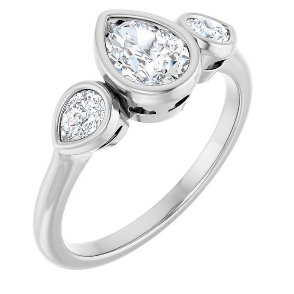 Bezel-Set Three-Stone Engagement Ring