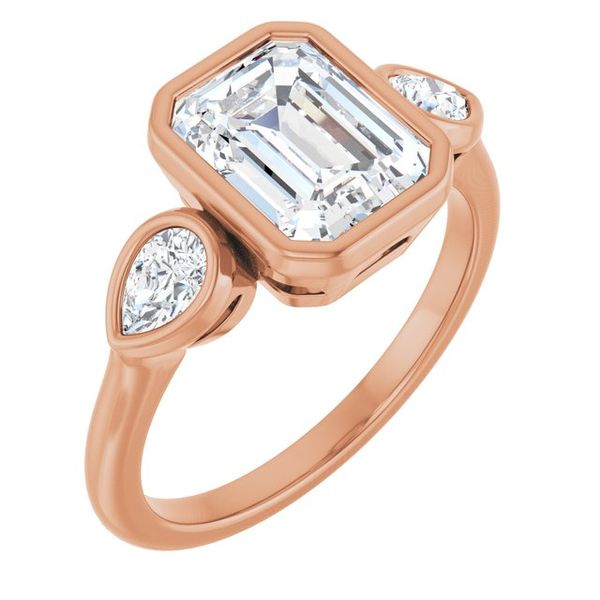 Bezel-Set Three-Stone Engagement Ring