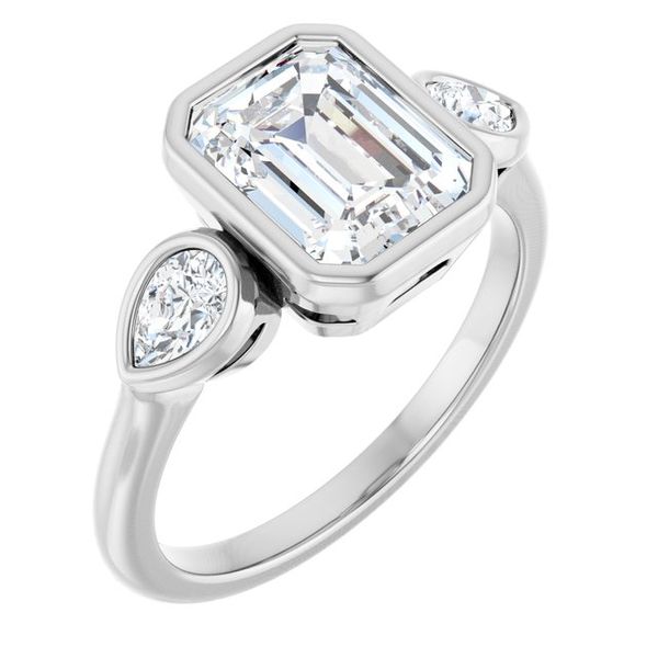 Bezel-Set Three-Stone Engagement Ring