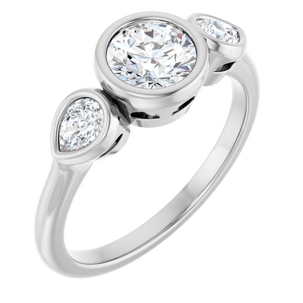 Bezel-Set Three-Stone Engagement Ring
