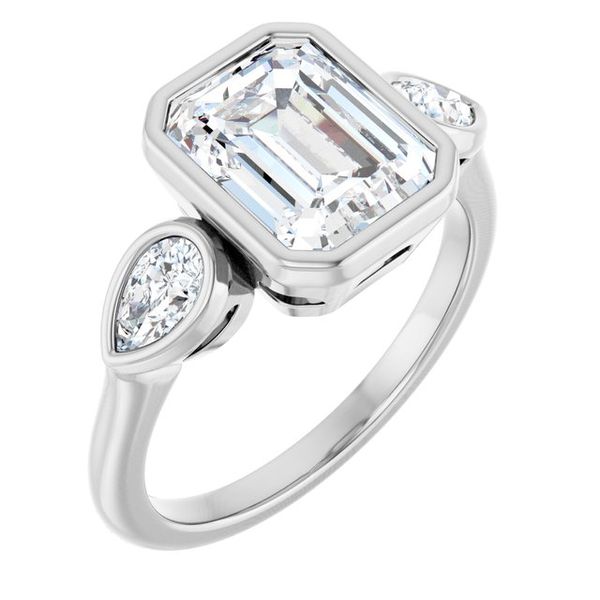 Bezel-Set Three-Stone Engagement Ring
