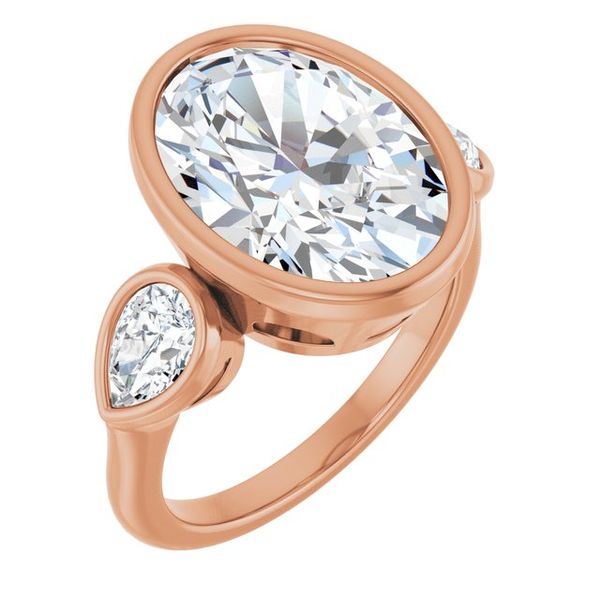 Bezel-Set Three-Stone Engagement Ring