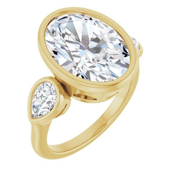 Bezel-Set Three-Stone Engagement Ring