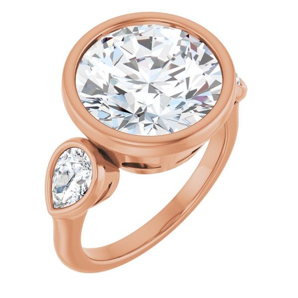 Bezel-Set Three-Stone Engagement Ring