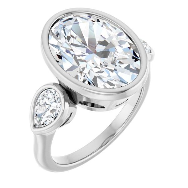 Bezel-Set Three-Stone Engagement Ring