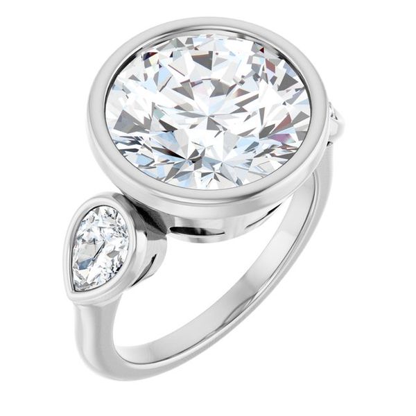 Bezel-Set Three-Stone Engagement Ring