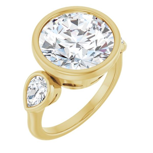 Bezel-Set Three-Stone Engagement Ring
