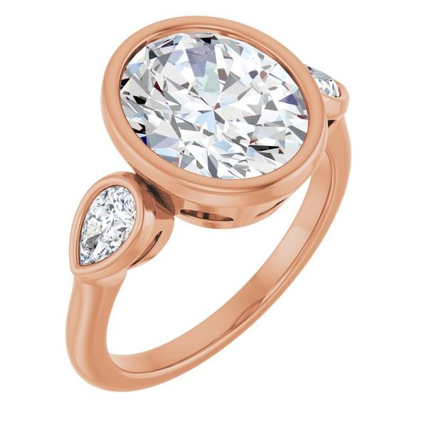 Bezel-Set Three-Stone Engagement Ring