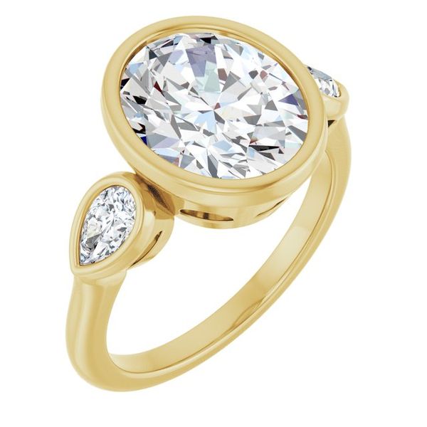 Bezel-Set Three-Stone Engagement Ring