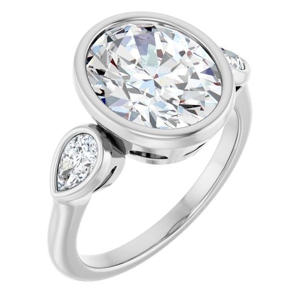 Bezel-Set Three-Stone Engagement Ring