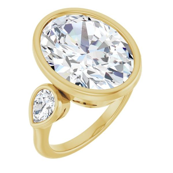 Bezel-Set Three-Stone Engagement Ring