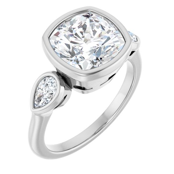 Bezel-Set Three-Stone Engagement Ring