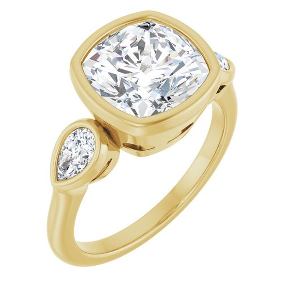 Bezel-Set Three-Stone Engagement Ring