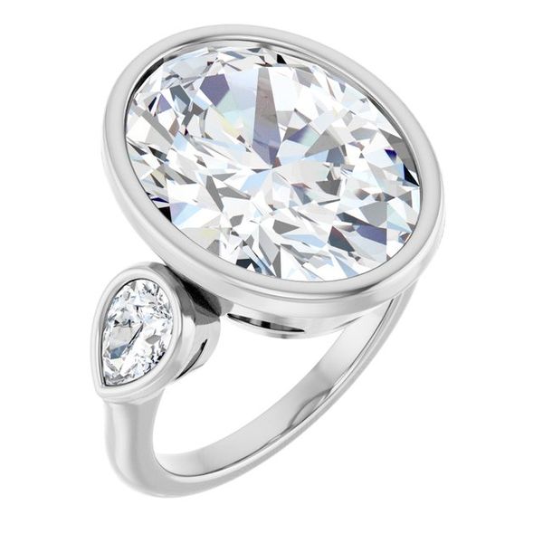 Bezel-Set Three-Stone Engagement Ring