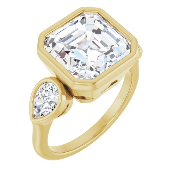 Bezel-Set Three-Stone Engagement Ring