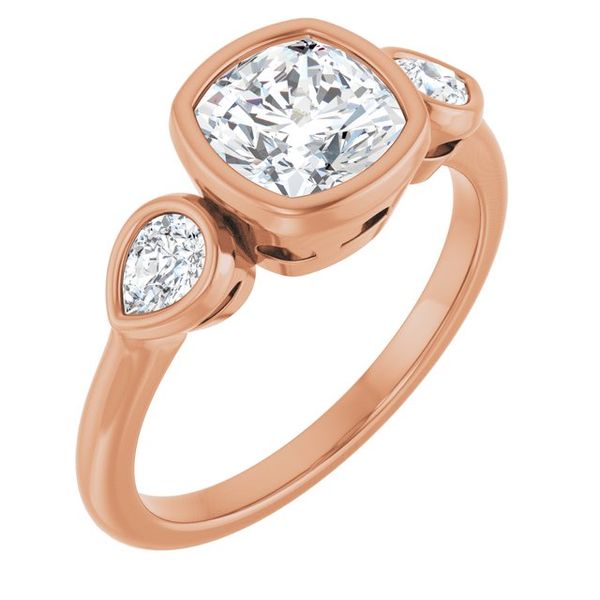 Bezel-Set Three-Stone Engagement Ring