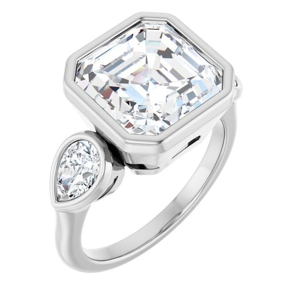 Bezel-Set Three-Stone Engagement Ring