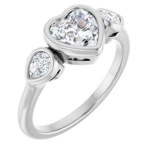 Bezel-Set Three-Stone Engagement Ring