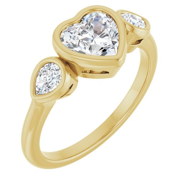 Bezel-Set Three-Stone Engagement Ring