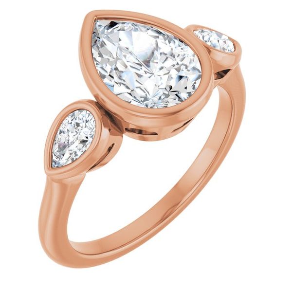 Bezel-Set Three-Stone Engagement Ring