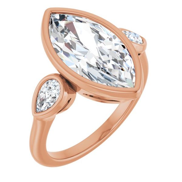 Bezel-Set Three-Stone Engagement Ring