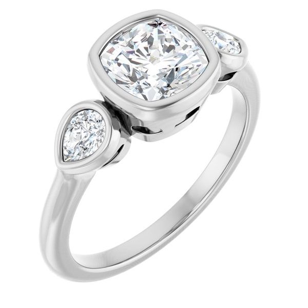 Bezel-Set Three-Stone Engagement Ring