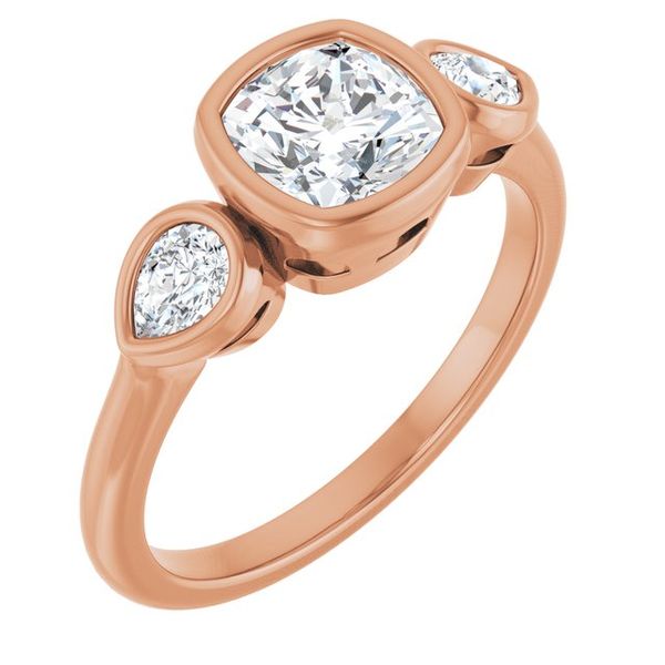 Bezel-Set Three-Stone Engagement Ring