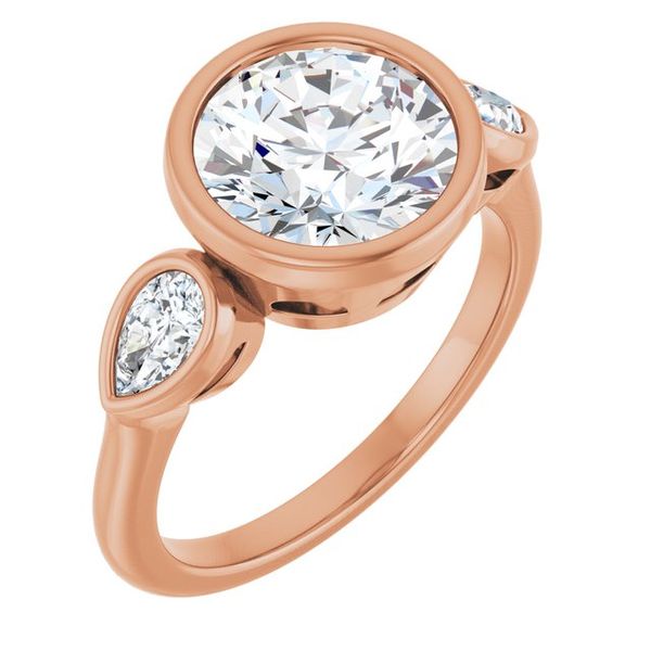 Bezel-Set Three-Stone Engagement Ring