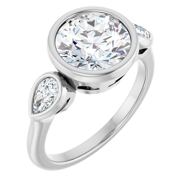 Bezel-Set Three-Stone Engagement Ring