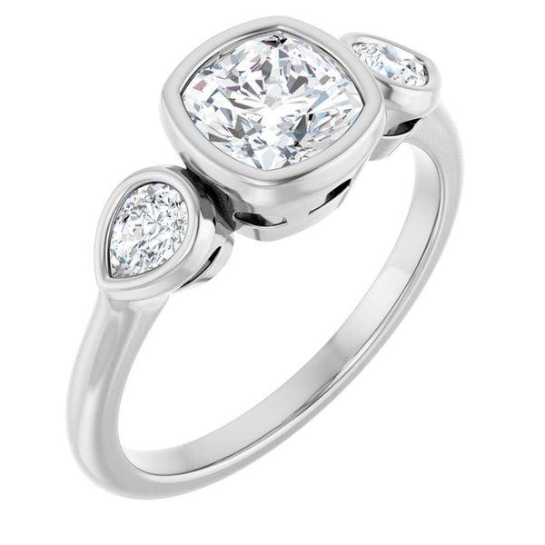 Bezel-Set Three-Stone Engagement Ring