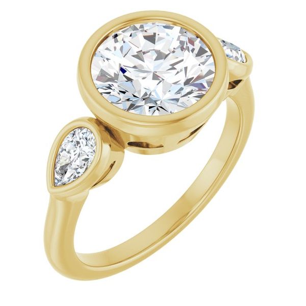 Bezel-Set Three-Stone Engagement Ring