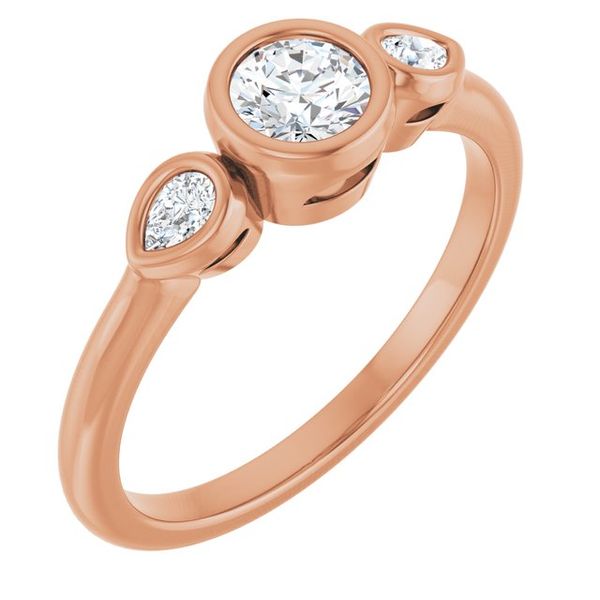 Bezel-Set Three-Stone Engagement Ring