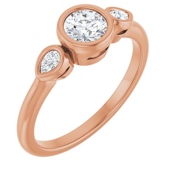 Bezel-Set Three-Stone Engagement Ring
